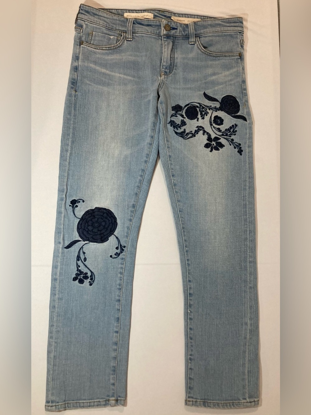 Anthropologie Pilcro Hyphen Floral Embroidered Jeans 27